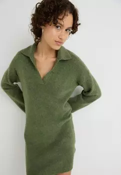 Платье-джемпер NOTCH NECK MINI DRESS Abercrombie & Fitch, зеленый