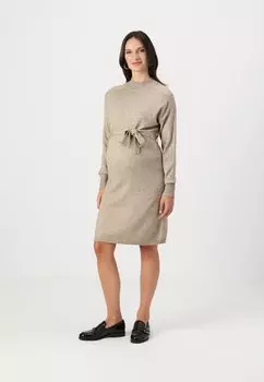 Платье-джемпер OLMLEVA BELT DRESS ONLY MATERNITY, бежевый