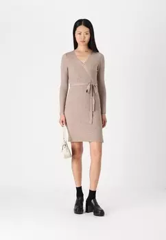 Платье-джемпер ONLVENLO WRAP DRESS ONLY, бежевый
