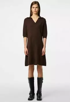 Платье-джемпер PCMALOU POLO Pieces, темно-коричневый