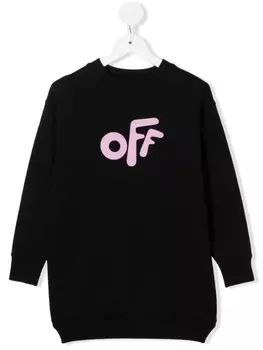 Платье-джемпер с логотипом Arrows Off-White Kids, черный