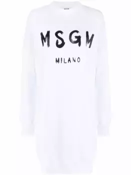 Платье-джемпер с логотипом MSGM, белый