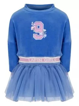 Платье-джемпер с тюлем Lapin House, синий