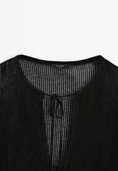 Платье-джемпер SEMITRANSPARENT WITH BOWS Massimo Dutti, черный
