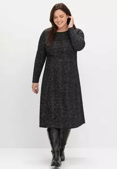 Платье-джемпер Sheego, черный