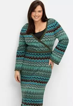 Платье-джемпер Sheego, зеленый