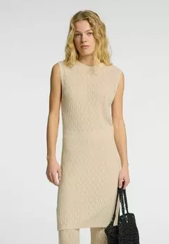 Платье-джемпер SLFAGNY Selected Femme, бежевый