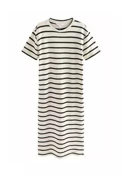 Платье-джемпер STRIPE LOOK SHORT SLEEVE Next, черный