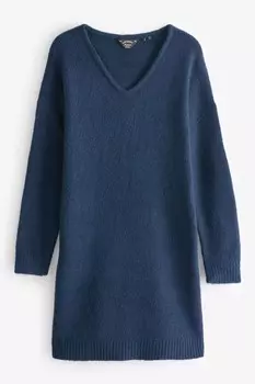 Платье джемпер свободного кроя с V образным вырезом Superdry, бирюзовый
