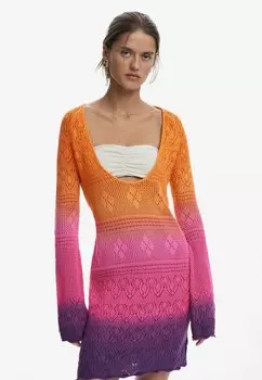 Платье-джемпер TIE-DYE Desigual, оранжевый