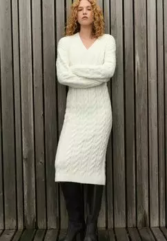Платье-джемпер V-NECK CABLE MIDI Next, бежевый