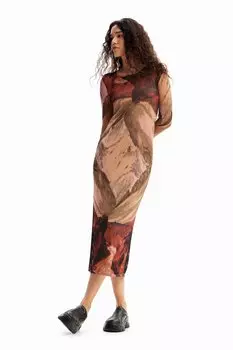 Платье-джемпер Vest Noelia Desigual, коричневый