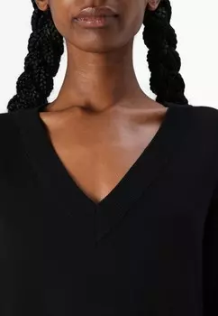 Платье-джемпер VIAMANDA LONG V NECK DRESS VILA, черный