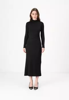 Платье-джемпер VICTORIAN FUNNEL NECK MIDI DRESS Good American, черный
