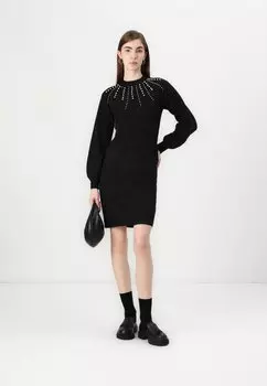 Платье-джемпер VILINNEA O NECK PEARL DRESS VILA, черный