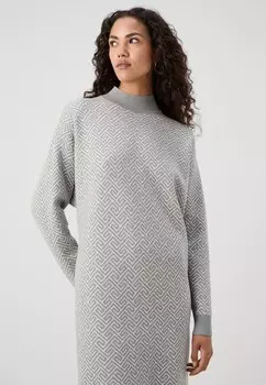 Платье-джемпер VMARIA ART HIGHNECK KNEE DRESS Vero Moda Tall, бежевый