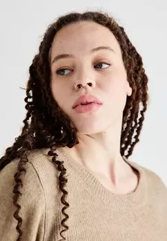 Платье-джемпер VMCPIPPA -NECK DRESS Vero Moda Curve, коричневый