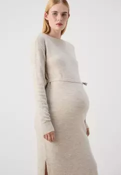 Платье-джемпер VMMLEFILE BOATNECK DRESS Vero Moda Maternity, бежевый