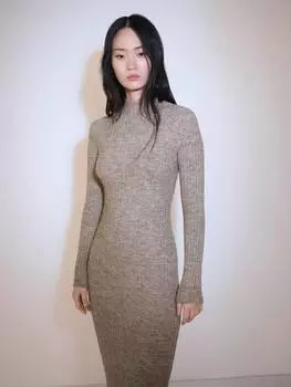 Платье-джемпер в рубчик от garrigo Mango, цвет Medium Brown