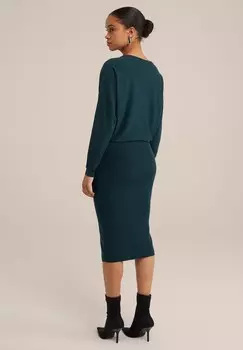 Платье-джемпер WE Fashion, бирюзовый