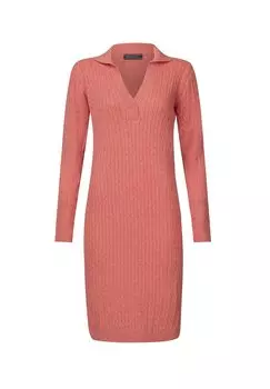 Платье-джемпер WITH A SINGLE BUTTON DETAIL AND CABLE PATTERN Felix Hardy, коралловый