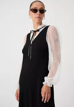 Платье-джемпер YASDANNIE COMBINED DRESS YAS Petite, черный