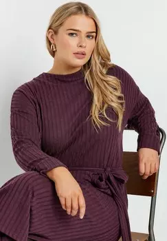 Платье-джемпер Yours Clothing, темно-фиолетовый