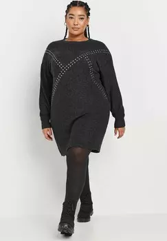 Платье-джемпер Yours Clothing, темно-серый