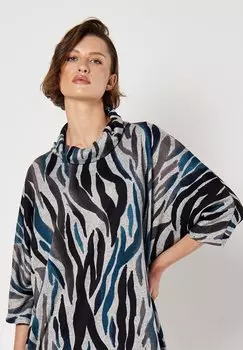 Платье-джемпер ZEBRA SOFT TOUCH Apricot, бирюзовый