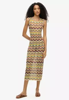 Платье-джемпер ZIG ZAG MIDI Superdry, желтый