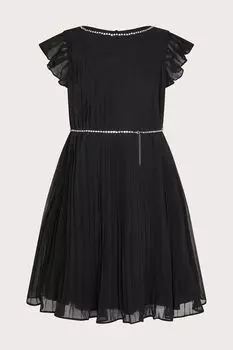 Платье Джорджина с поясом и складками Diamant Monsoon, черный