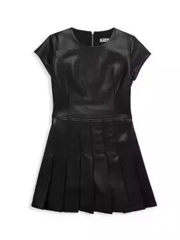 Платье Eddie из искусственной кожи для девочек Katiej Nyc, черный