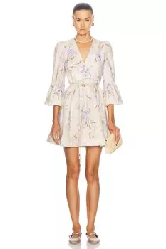 Платье Eden с поясом и флип-платьем Zimmermann, цвет Natural Iris