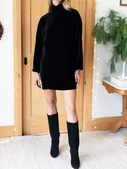 Платье Edie Velvet из черного бархата EMERSON FRY