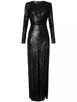 Платье Elisabetta Franchi из тюля с пайетками, черный