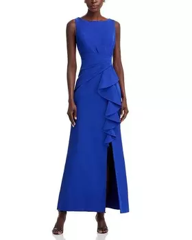 Платье Eliza J без рукавов с каскадными оборками, синий