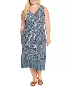 Платье Ella с геометрическим принтом NIC+ZOE Plus, синий