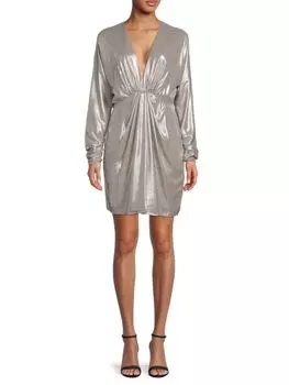 Платье Eloise с металлизированной драпировкой Rag & Bone, серебро