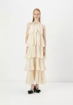 Платье ELOISE SHINY HALTERNECK MAXI DRESS YAS, белый