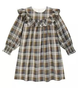 Платье emma в клетку из хлопка C'Era Una Volta, серый