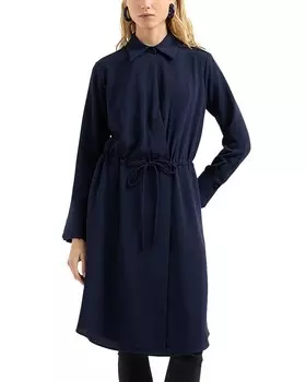 Платье Emporio Armani с кулиской на талии, синий