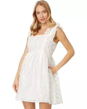 Платье English Factory Floral Embroidery Organza Mini, цвет Ivory Multi