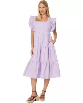 Платье English Factory Ruffled Detail Midi, цвет Lilac