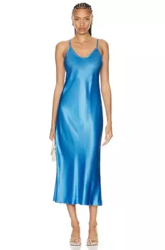 Платье Enza Costa Bias Cut Slip, цвет Pool Blue