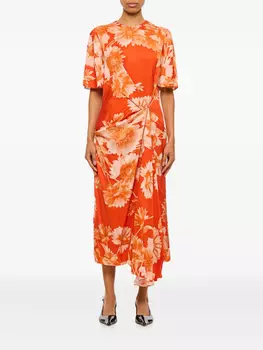 Платье ERDEM с защипами, оранжевый