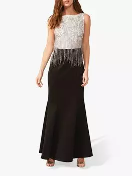 Платье Esme с бахромой Phase Eight Collection 8, цвет Oyster/черный