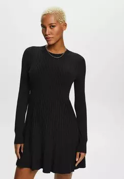 Платье Esprit MIT RUNDHALS, черный
