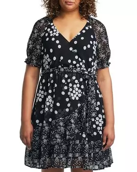 Платье Estelle Plus Dayla с рюшами, мультиколор