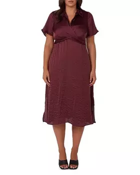 Платье Estelle Plus Size с запахом Oasis, красный