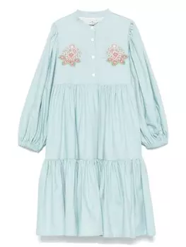 Платье ETRO KIDS с цветочной вышивкой, синий